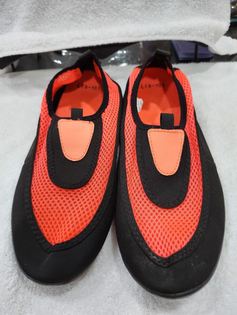 Women’s Black & Neon Orange Water Shoes